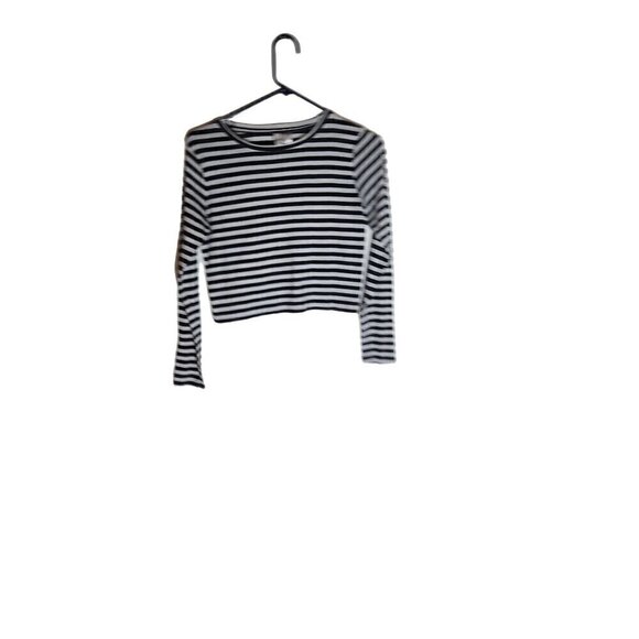 Divided by H&M Basic Striped Ribbed Top Black & White Small - Picture 1 of 3